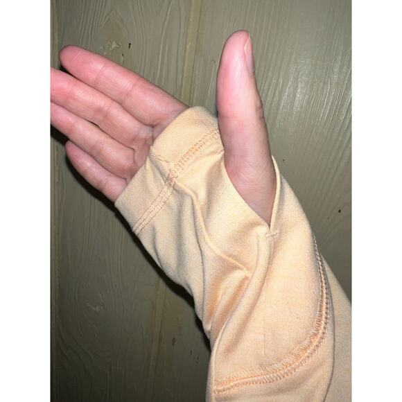 X-Large Pull Over TOP Polo Thumb Holes Peach XL Active Shirt Sport Dunning NEW - Picture 2 of 9